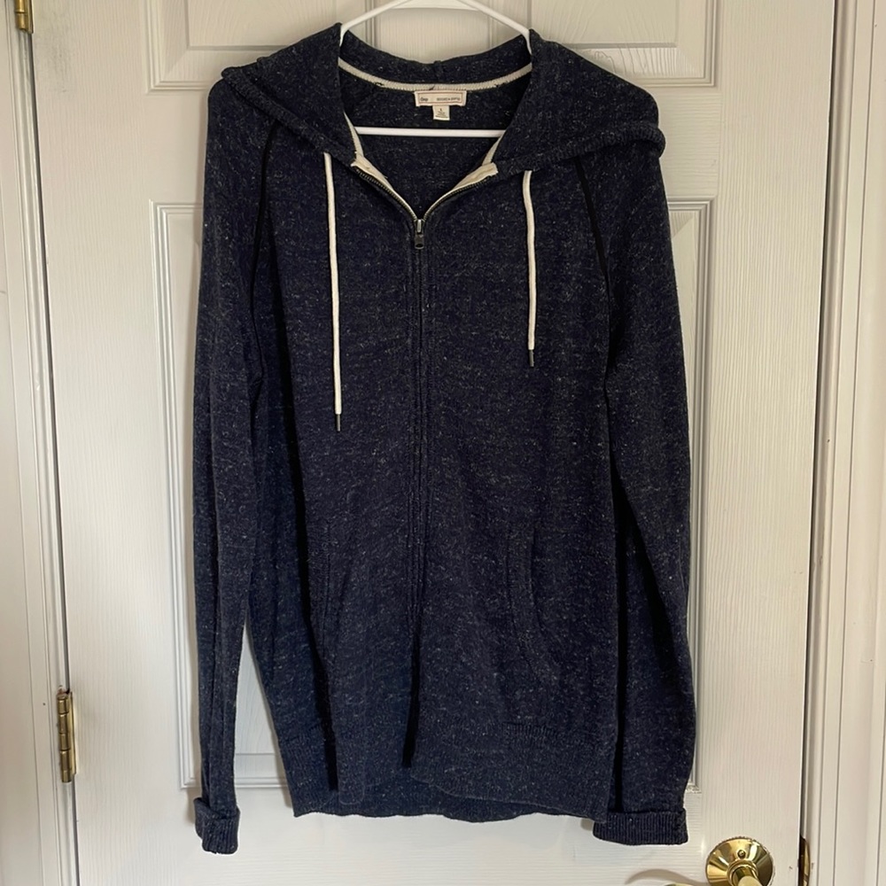 GAP Men’s Full-Zip Lightweight Hoodie, Navy Blue, size L